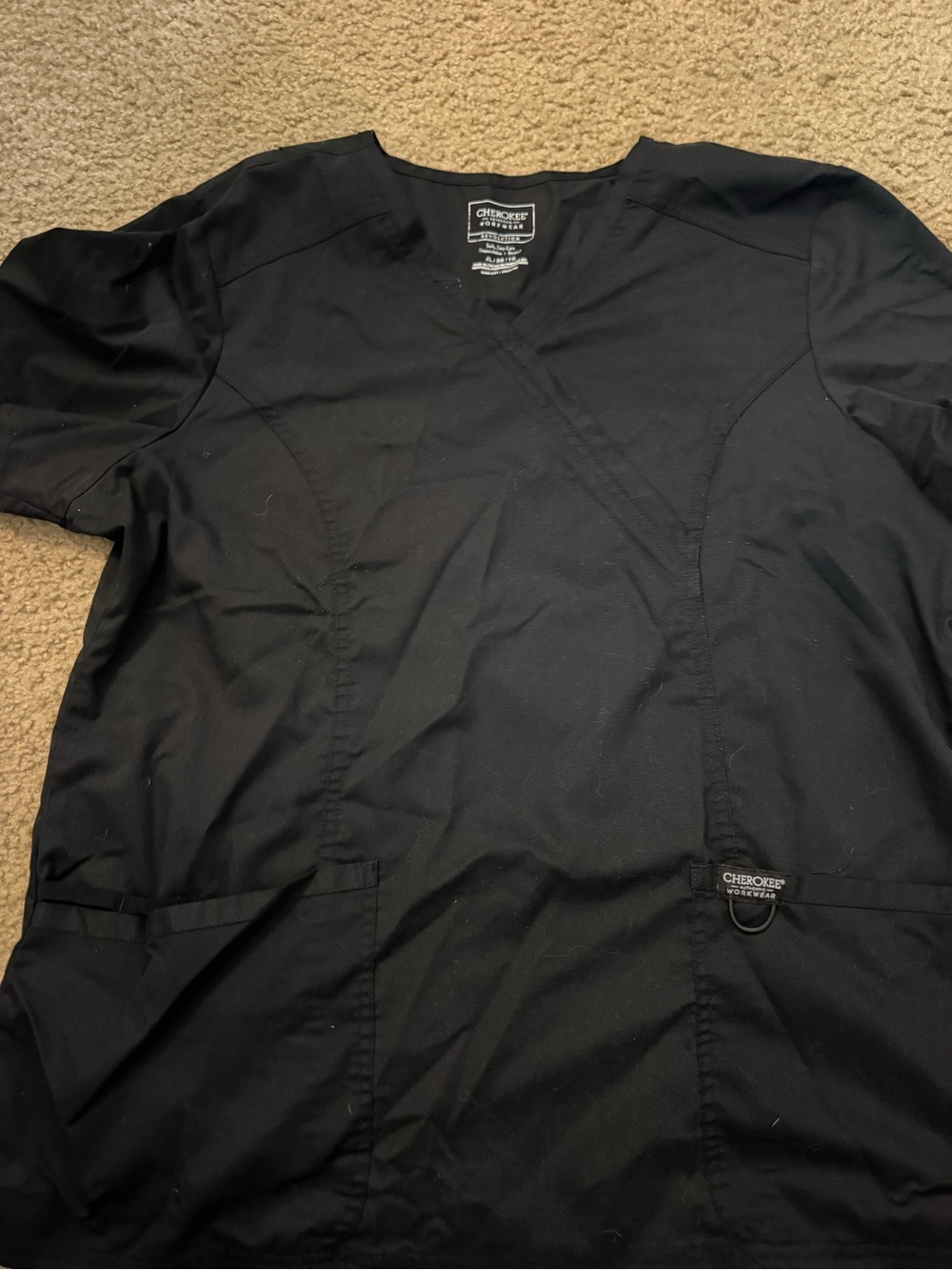 Cherokee Black Women's Scrub Top